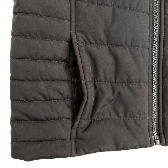 Lands' End Kids Puffer Vest Size Medium (5-6) Black Full Zip Snap Insulated - Picture 5 of 8